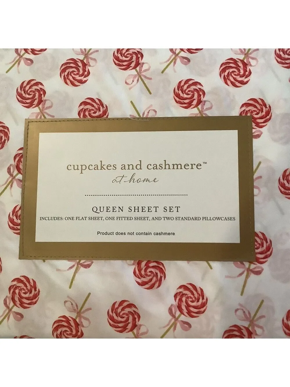 Cupcakes And Cashmere Sweet Bow Christmas Candy Sheet Set New